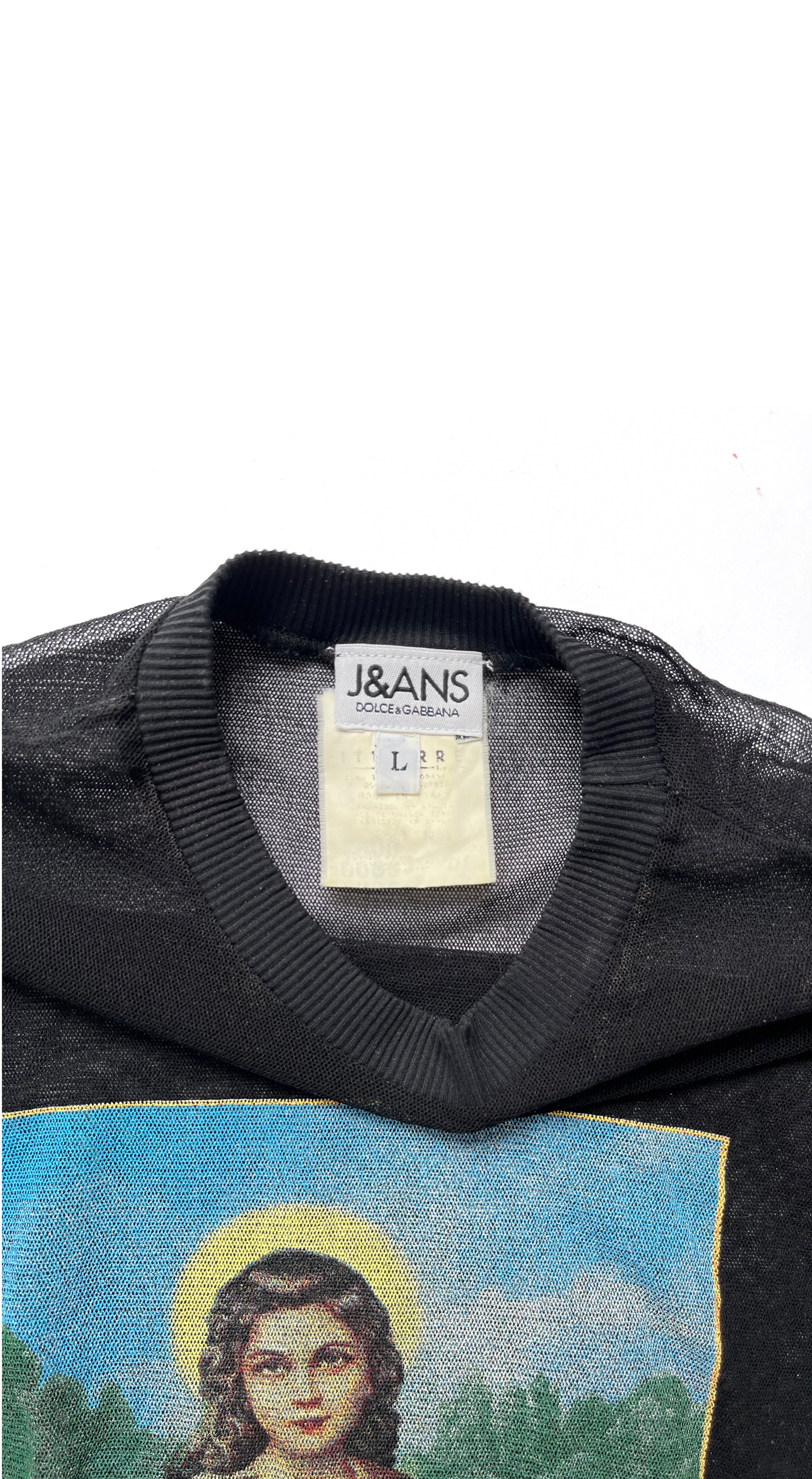 Dolce & Gabbana ~ 1990s Black Mesh Saint Agnes Top