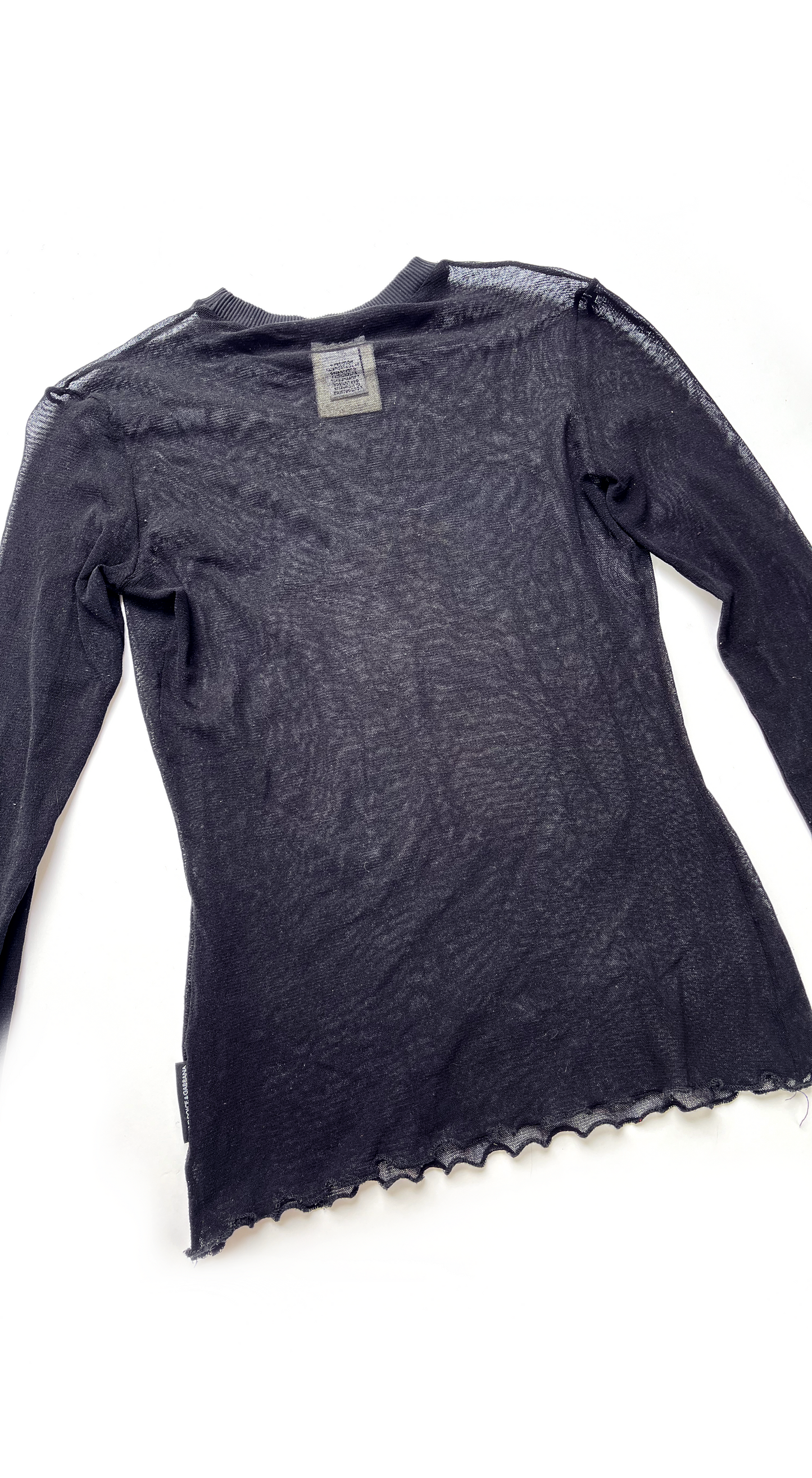 Dolce & Gabbana ~ 1990s Black Mesh Saint Agnes Top