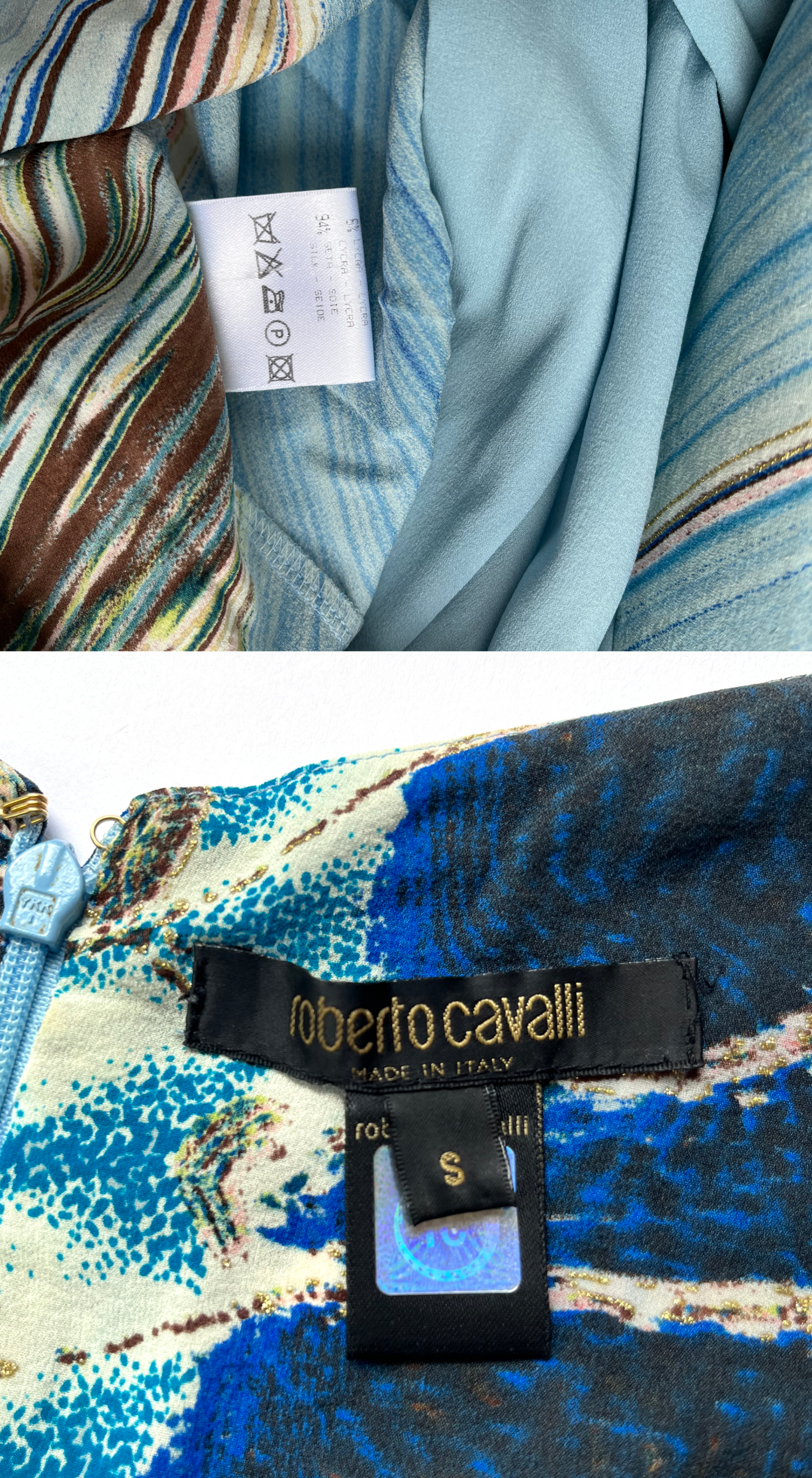 Roberto Cavalli ~ SS 2004 Silk Feather Print Dress