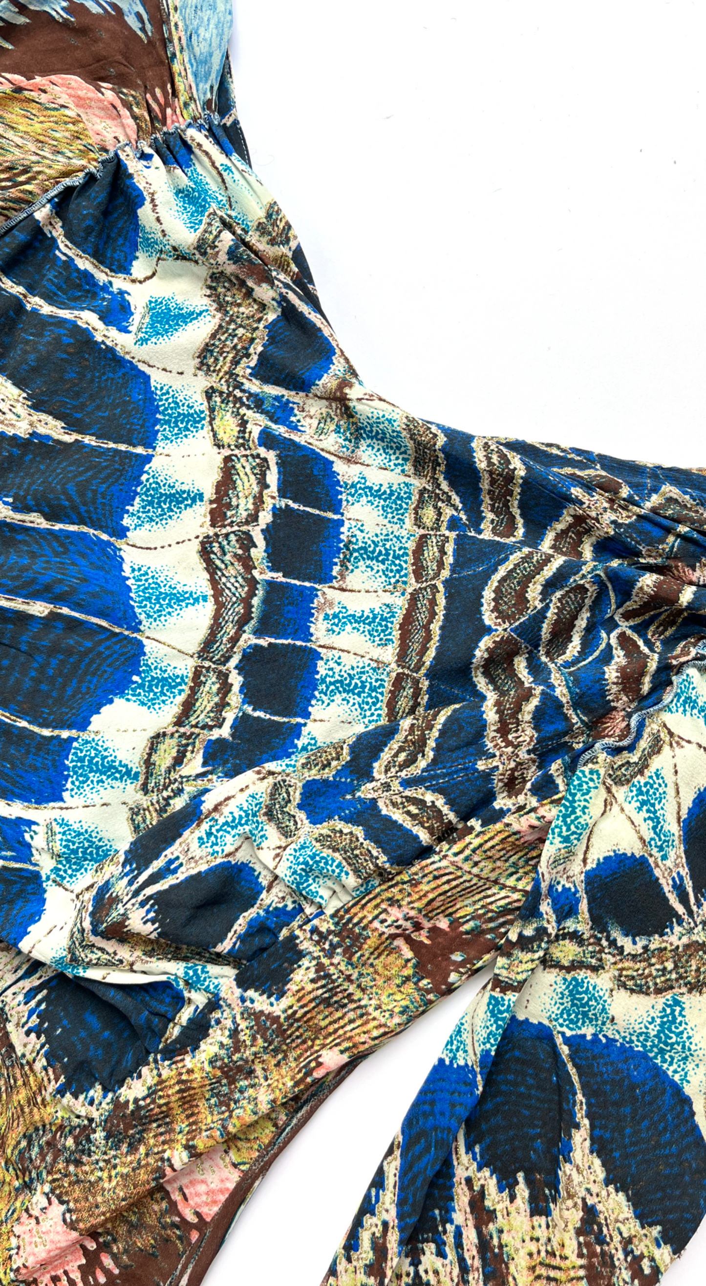 Roberto Cavalli ~ SS 2004 Silk Feather Print Dress