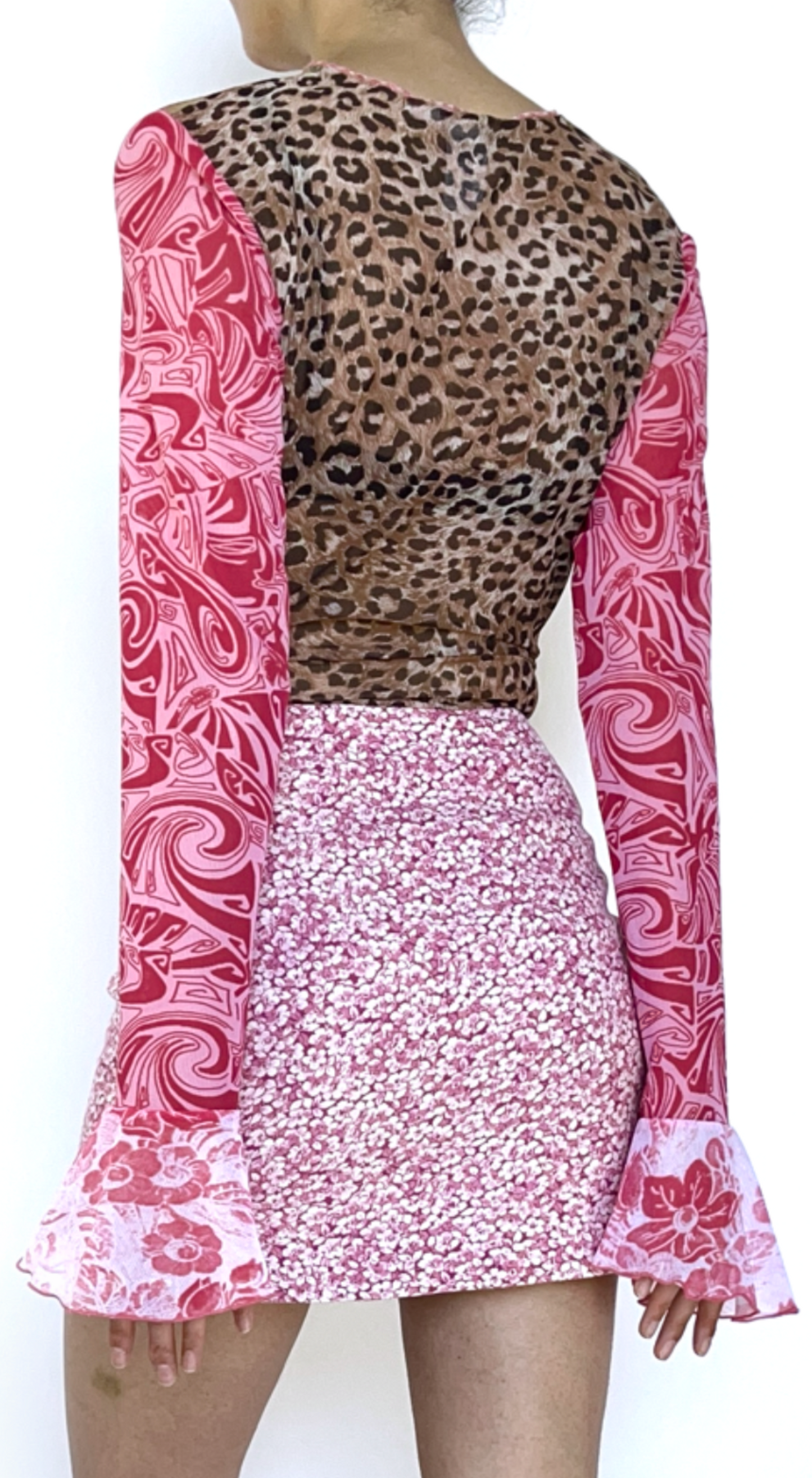 Blumarine ~ Y2k Rose Print Mesh Top