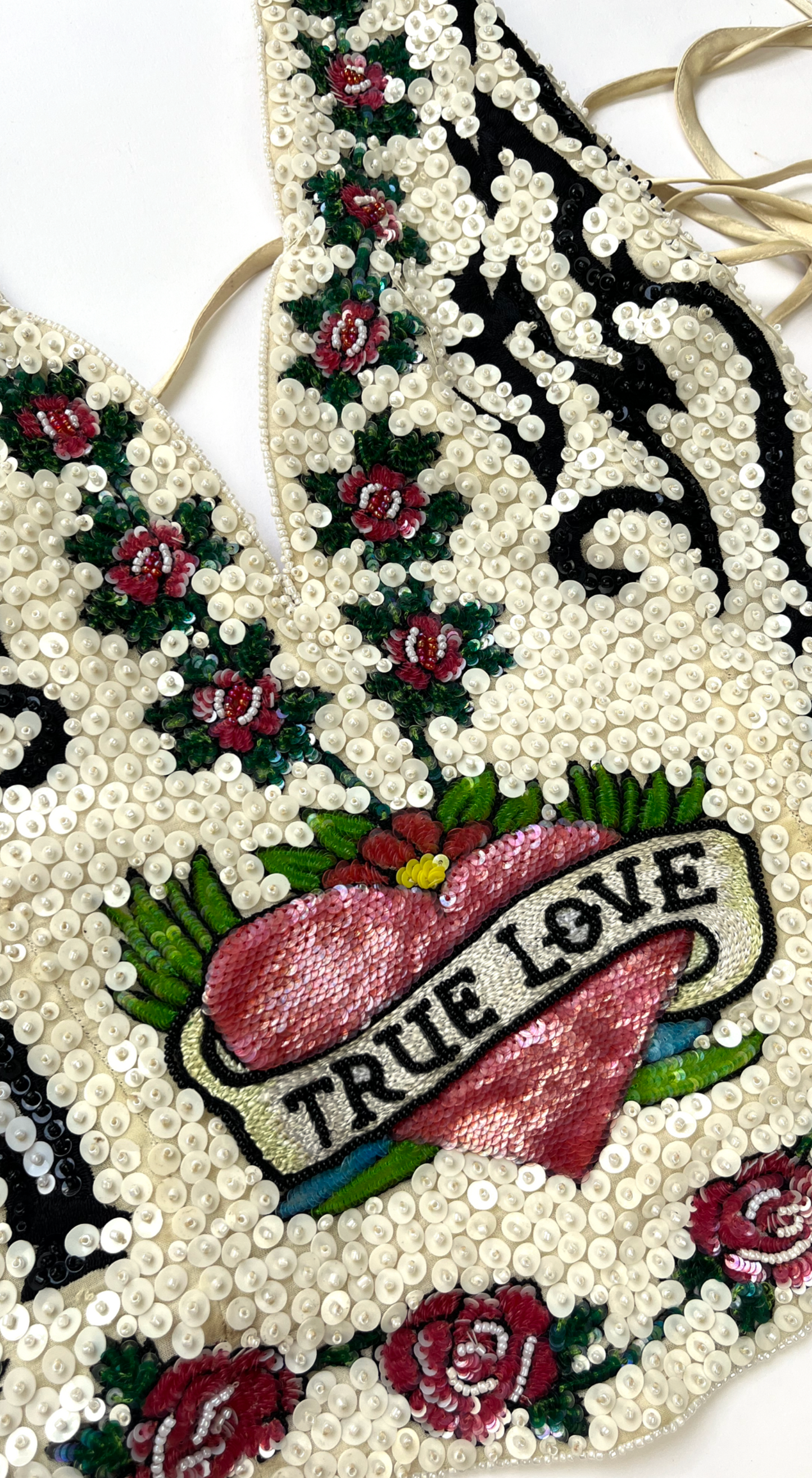 Escada ~ Y2K Sequins “True Love” Silk Top