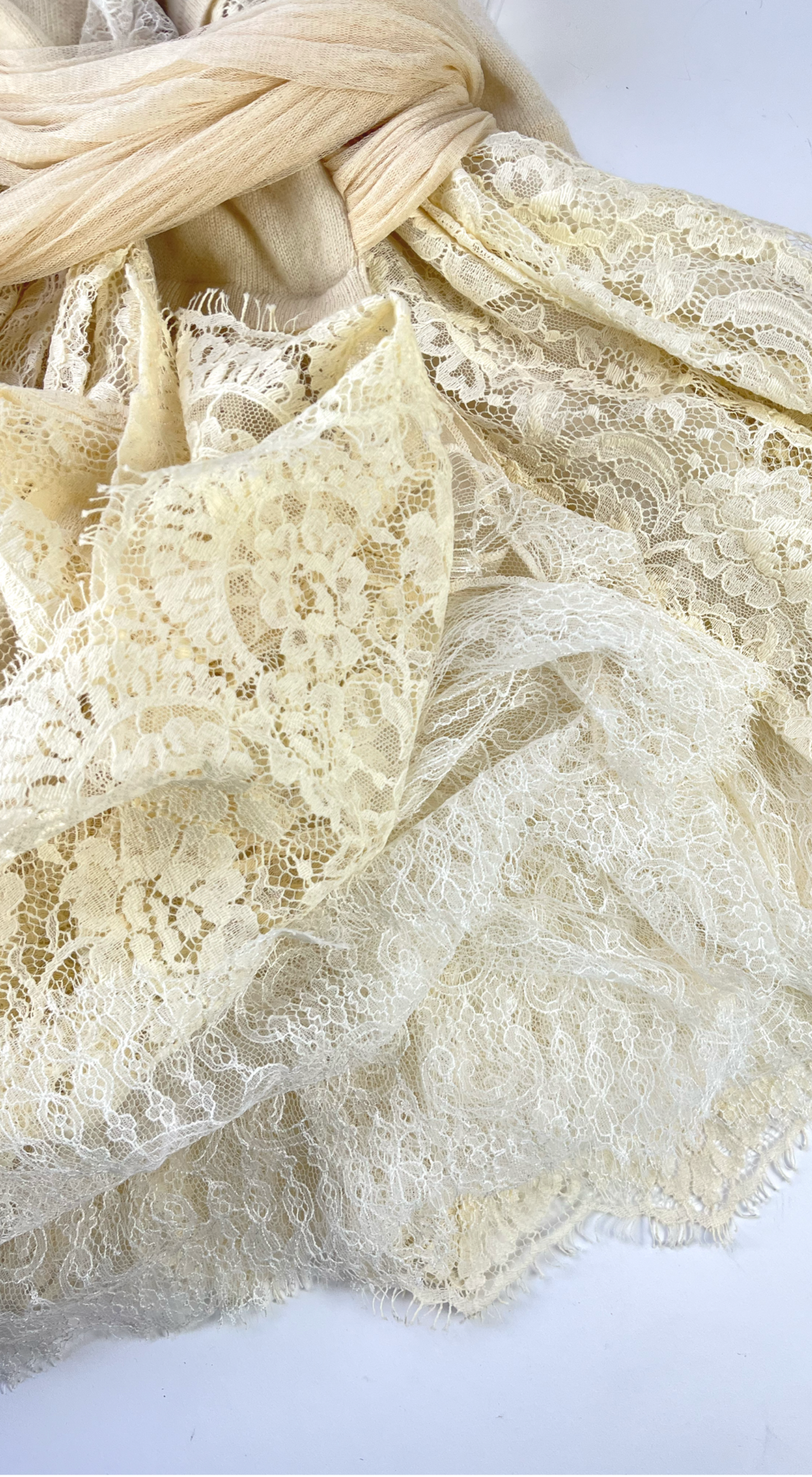 Anna Molinari ~ Vintage Creme Cashmere Lace Dress