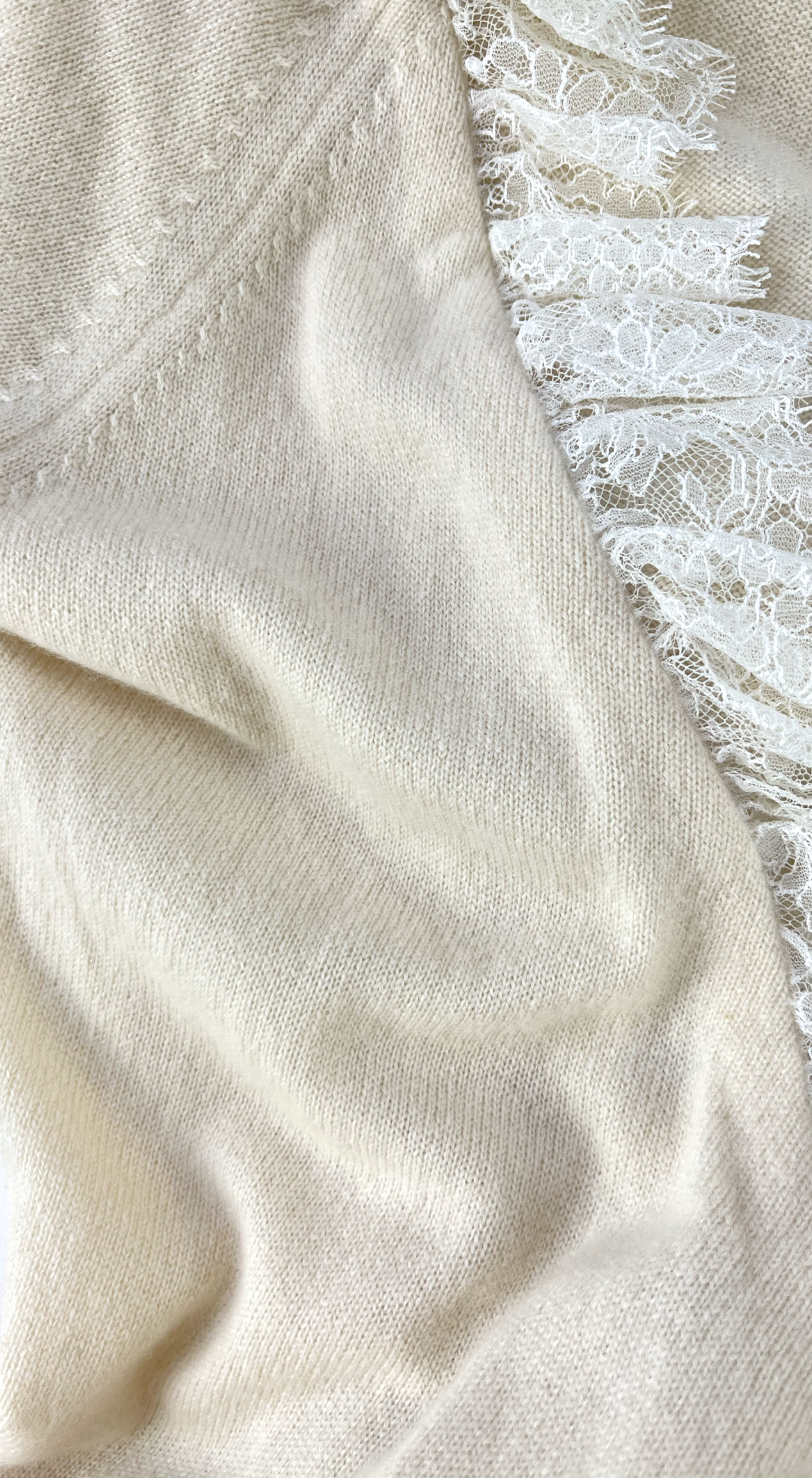 Anna Molinari ~ Vintage Creme Cashmere Lace Dress