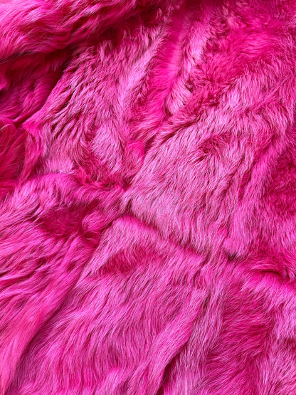 Escada Fuchsia Pink Lambskin Shearling Coat