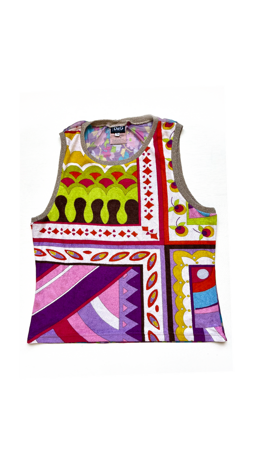 Dolce & Gabbana ~SS 2002 abstract Terry top (M)