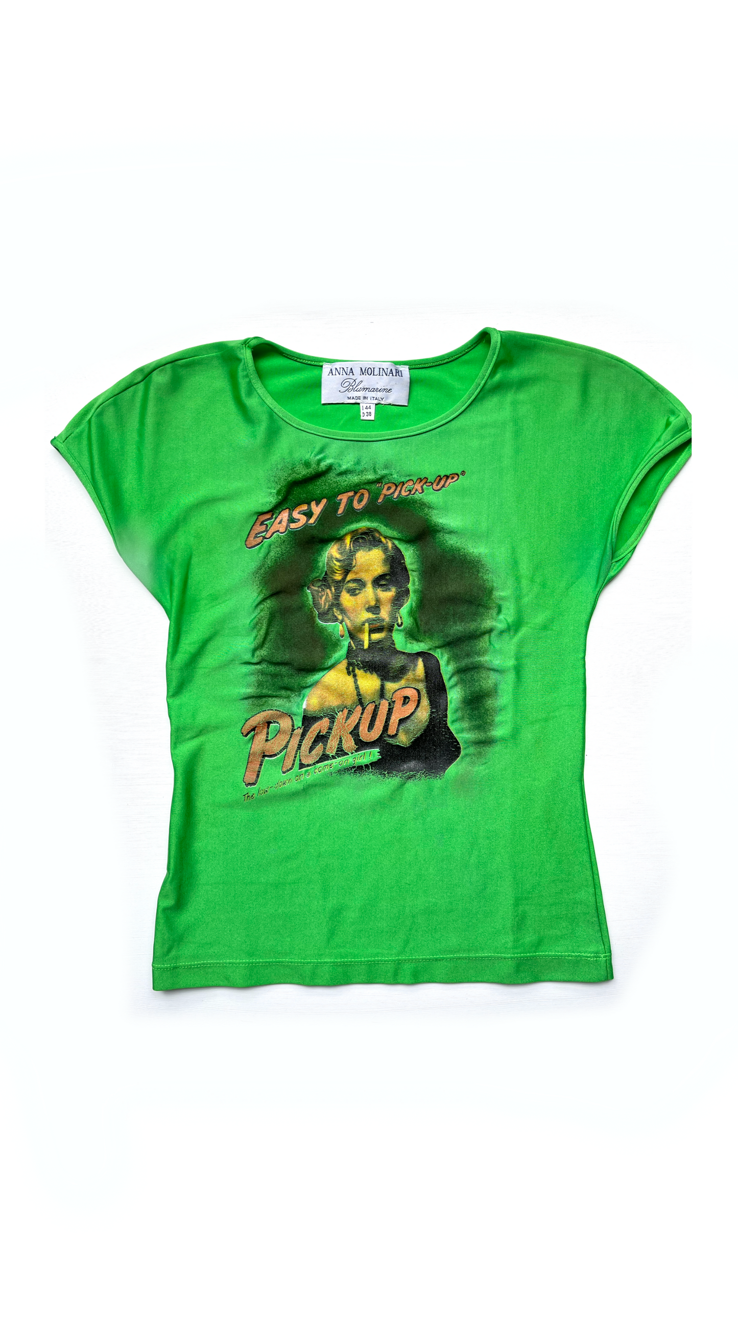 Anna Molinari Runway S/S 1995 Green T-Shirt „Pickup“