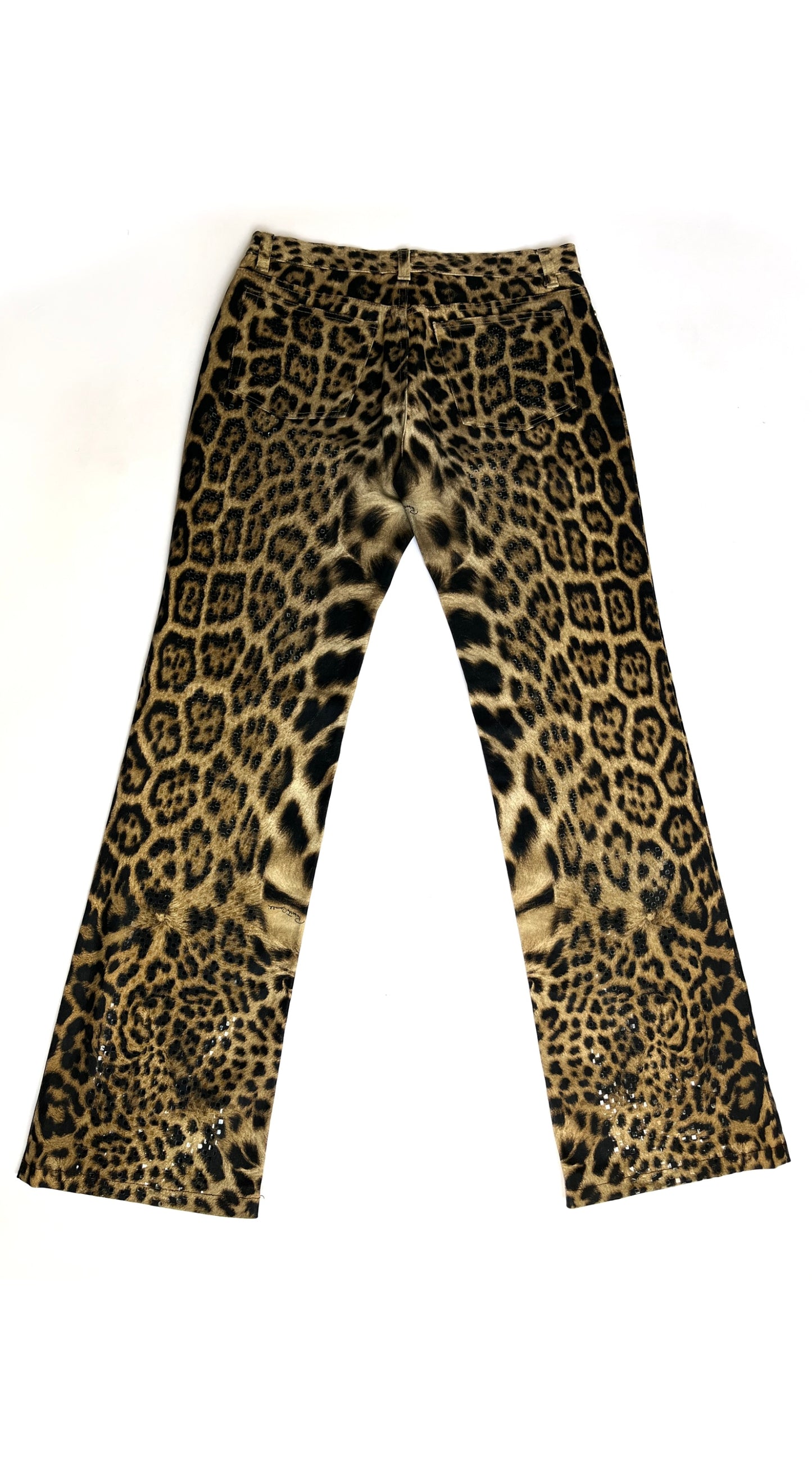 Roberto Cavalli ~ 90s Vintage Sequins Leopard Print Pants