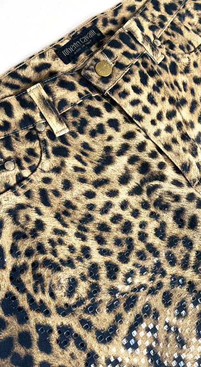 Roberto Cavalli ~ 90s Vintage Sequins Leopard Print Pants