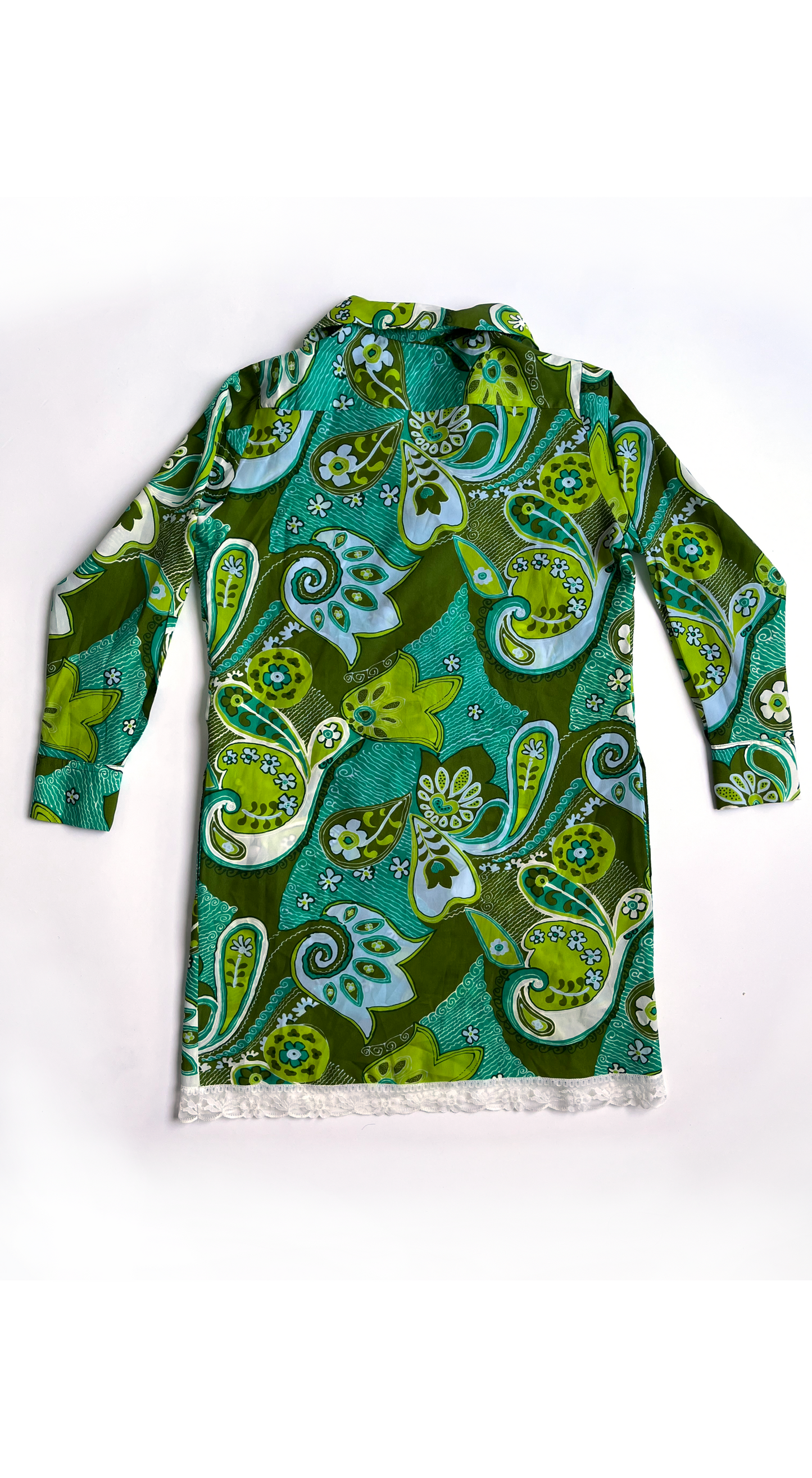 Lanvin ~ 1970s Vintage Paisley Flower Dress