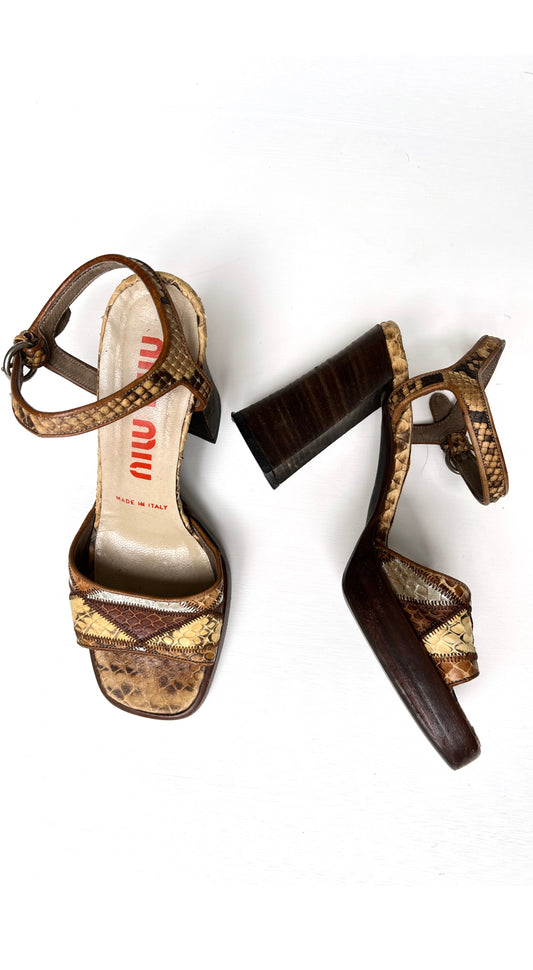 MIU MIU F/W 1996 Patchwork Leather Heels