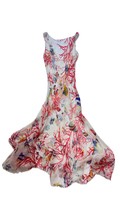 Blumarine ~ 2000s Vintage Asymmetric Underwater Silk Dress