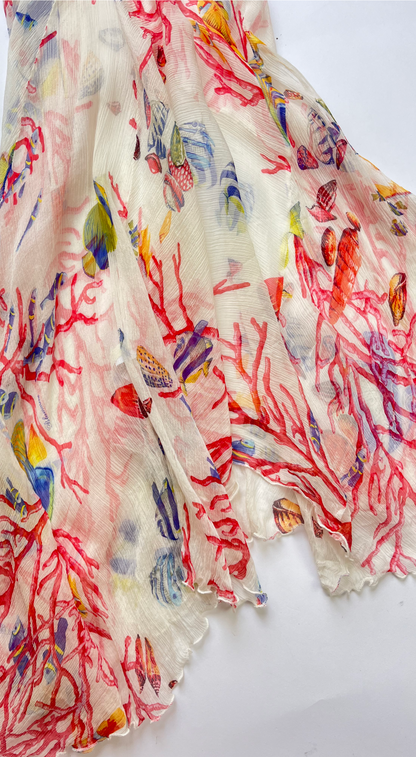 Blumarine ~ 2000s Vintage Asymmetric Underwater Silk Dress