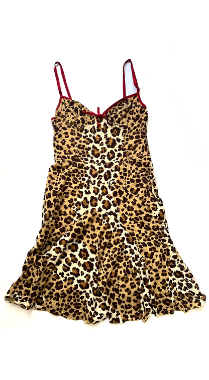 Moschino ~ Y2K Leopard Bustier Dress
