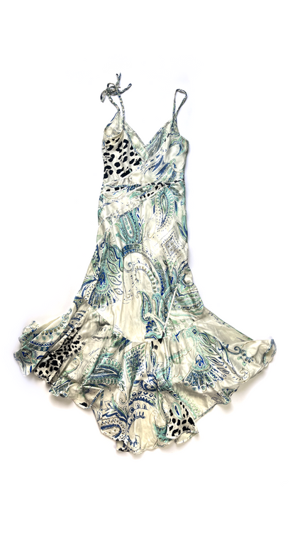 Roberto Cavalli ~ 2004 Paisley Print Mermaid Slip Dress