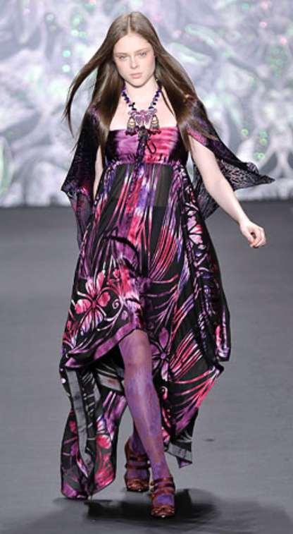 Anna Sui ~ Runway Fall 2008 Ready-To-Wear Asymmetrical Chiffon Dress