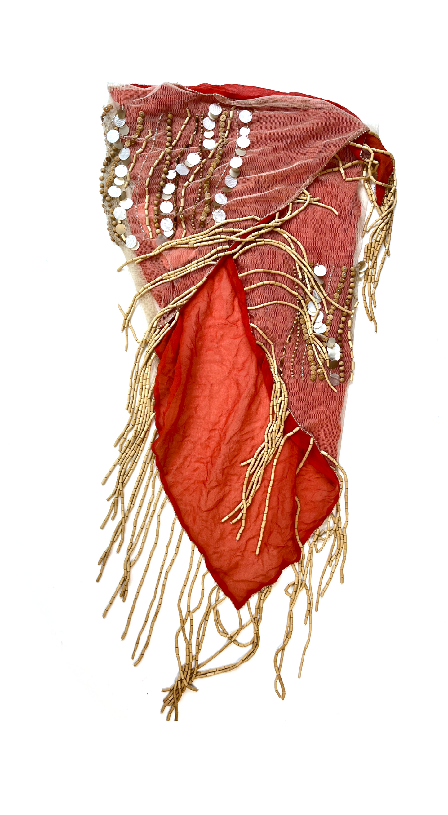 Escada Vintage ~ 2000s Beaded & Fringes Wrap Skirt