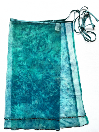 Roberto Cavalli Blue Co-ord Dye Print Mesh Beach Set