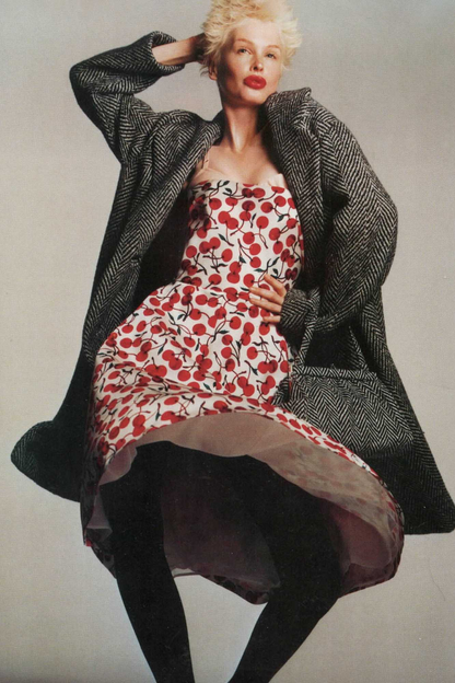 Dolce & Gabbana ~ Runway FW 1996 Cherry Print Midi Dress