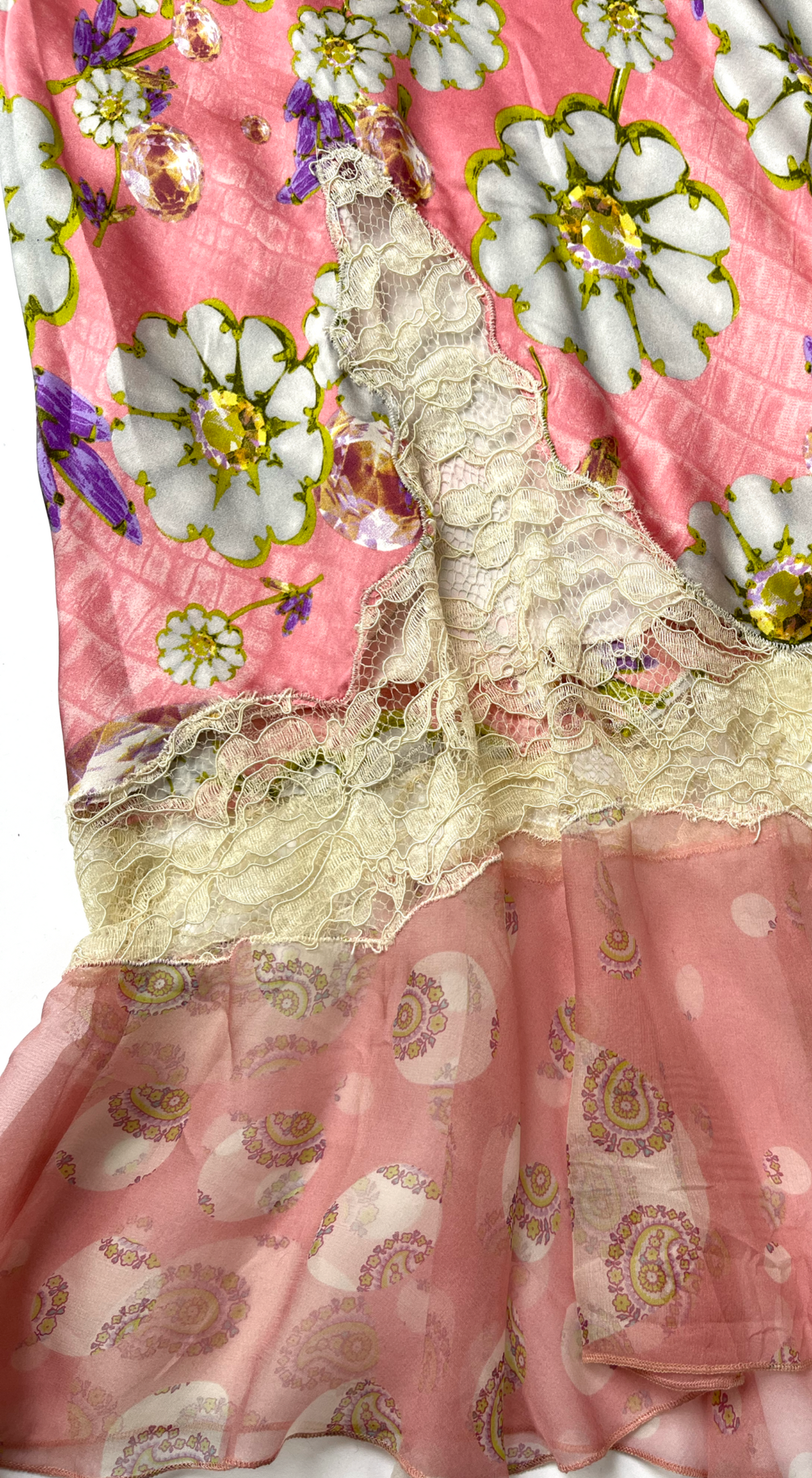 Emanuel Ungaro ~ 2000s Co-Ord lace silk skirt & top set