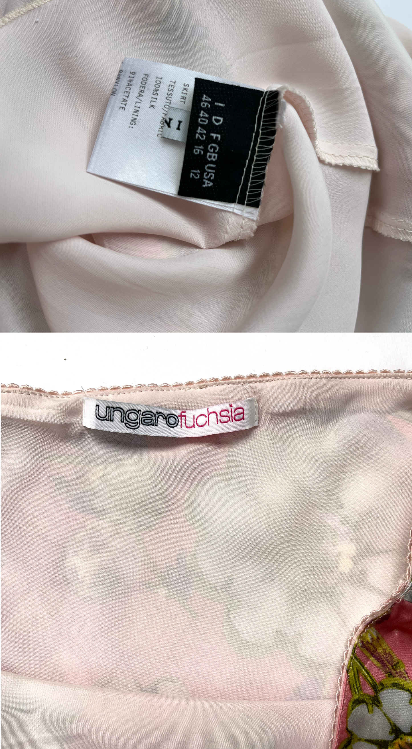 Emanuel Ungaro ~ 2000s Co-Ord lace silk skirt & top set