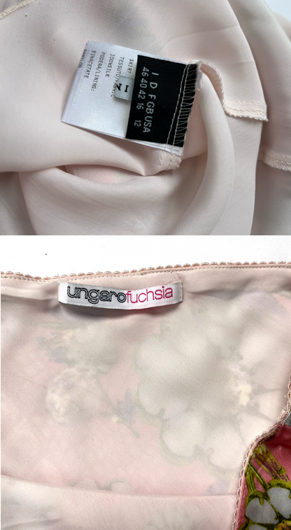 Emanuel Ungaro ~ 2000s Co-Ord lace silk skirt & top set