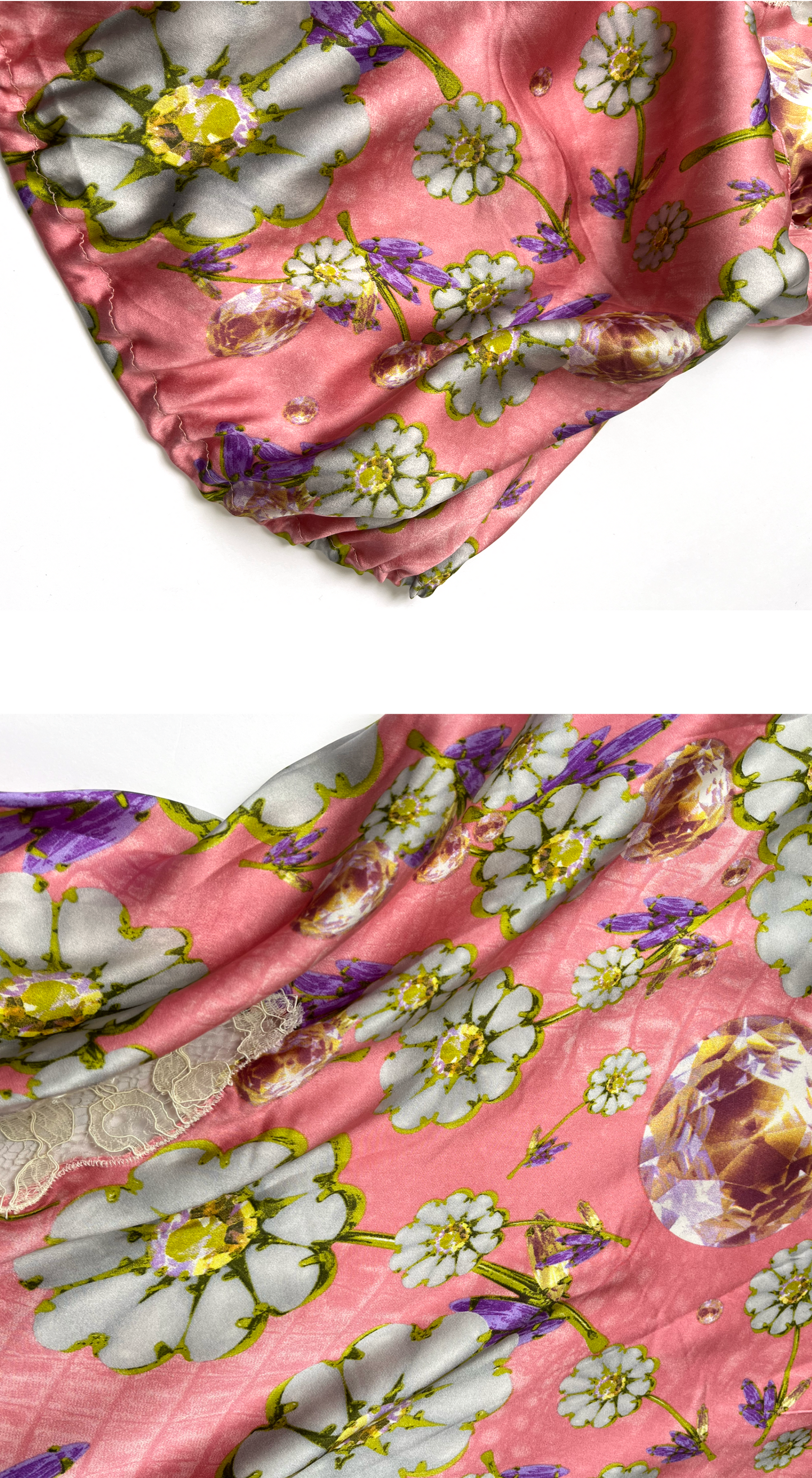 Emanuel Ungaro ~ 2000s Co-Ord lace silk skirt & top set