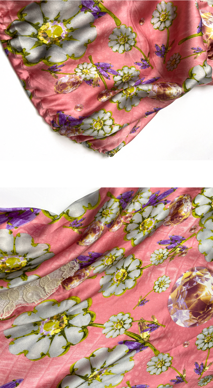 Emanuel Ungaro ~ 2000s Co-Ord lace silk skirt & top set