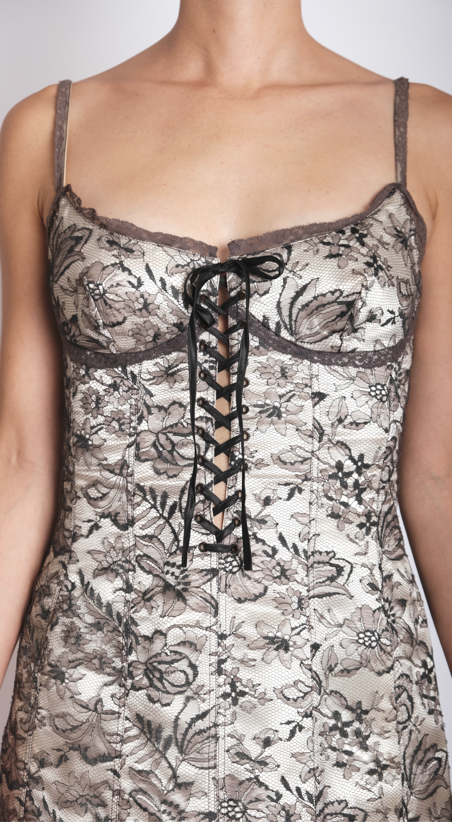 Lolita Lempicka ~ Couture Runway F/W 1994 Lace-Up Corset Mini Dress