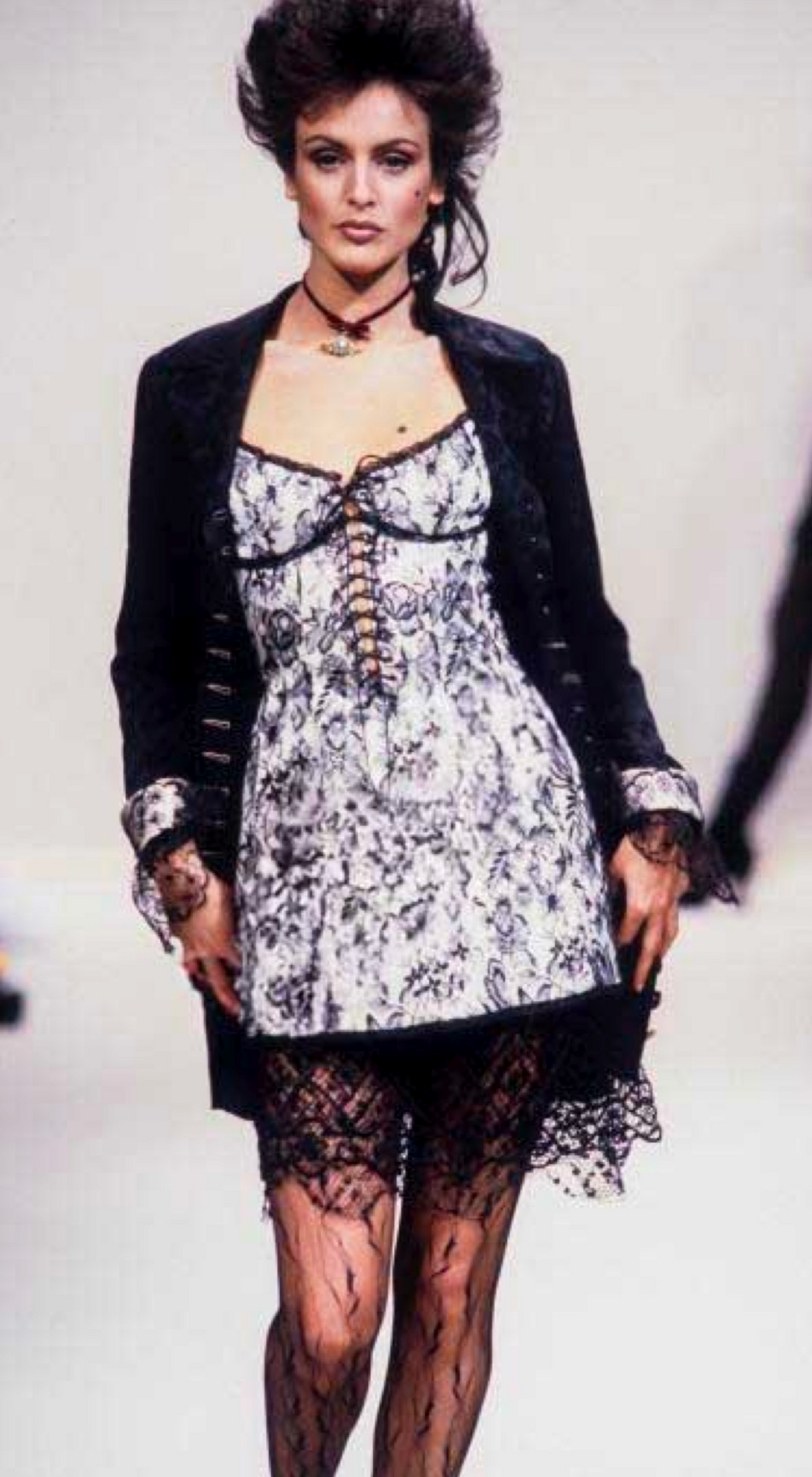 Lolita Lempicka ~ Couture Runway F/W 1994 Lace-Up Corset Mini Dress