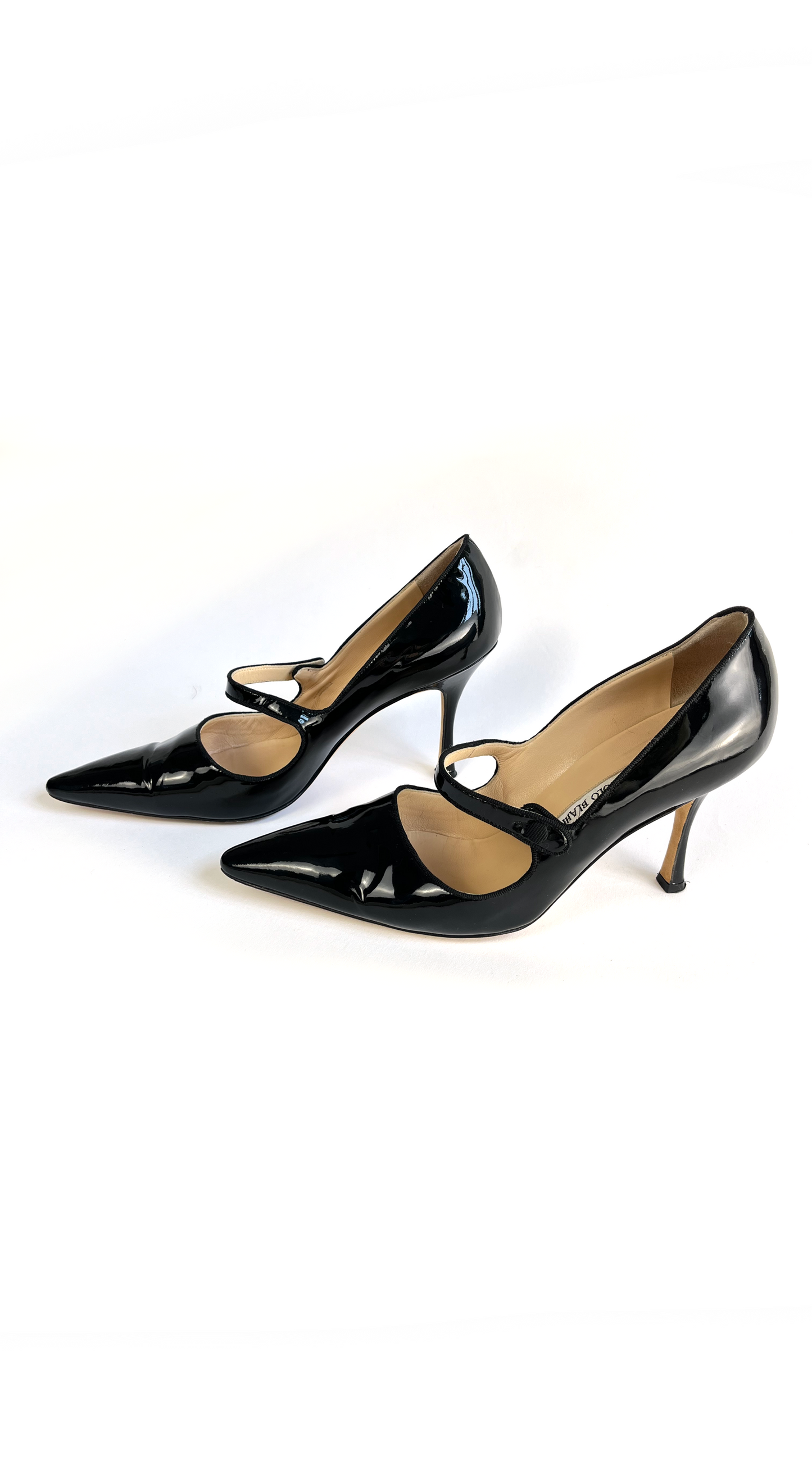 Manolo Blahnik ~ Black Patent Leather Mary Janes 