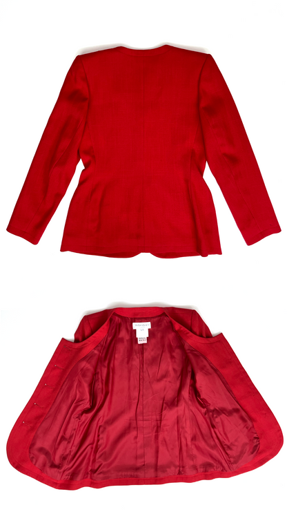 Yves Saint Laurent 1990s ~ Red Blazer Gold Hearts