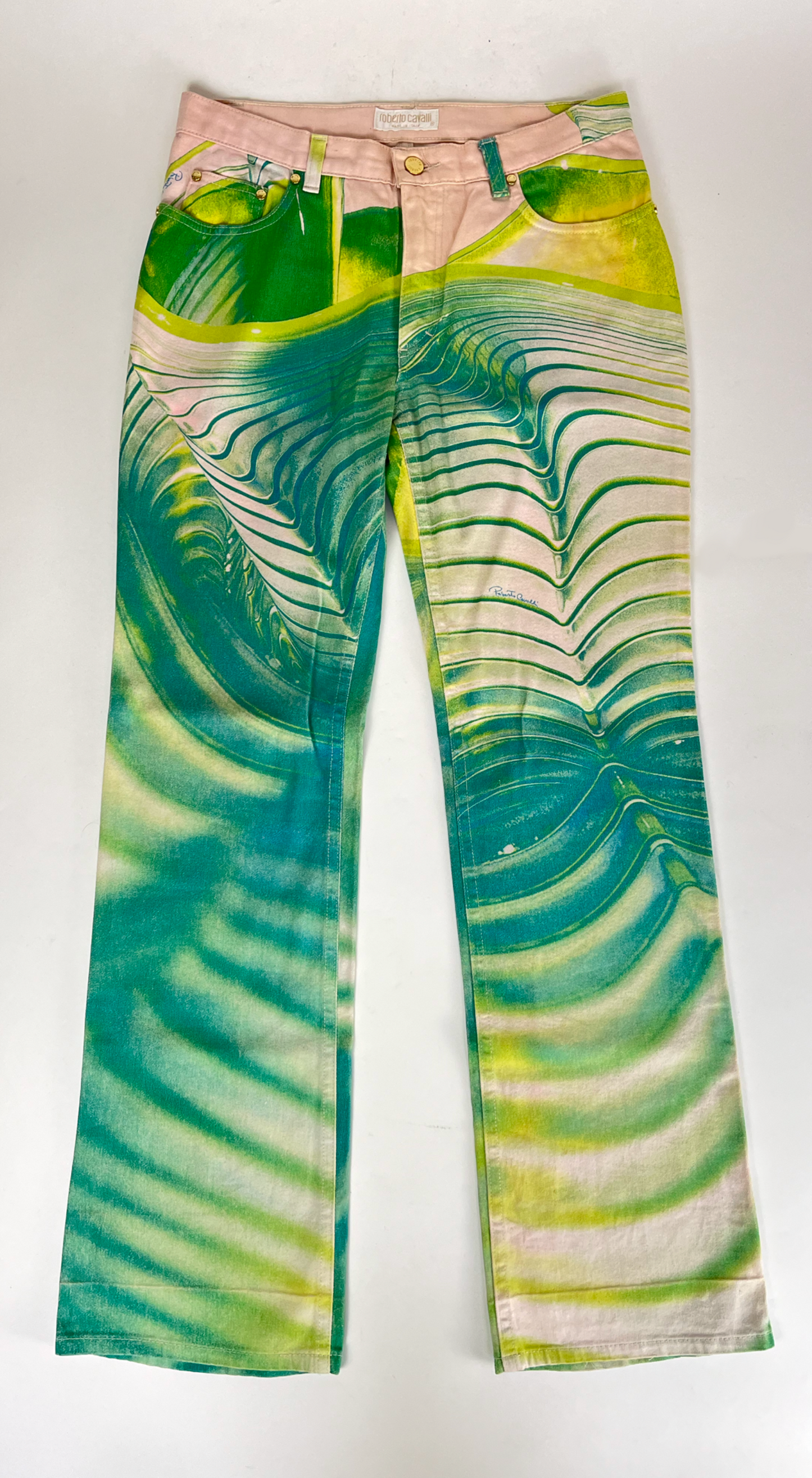 Roberto Cavalli ~ Vintage 90s Op Art Psychedelic Pants 