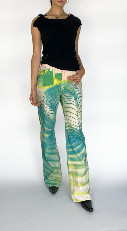 Roberto Cavalli ~ Vintage 90s Op Art Psychedelic Pants 