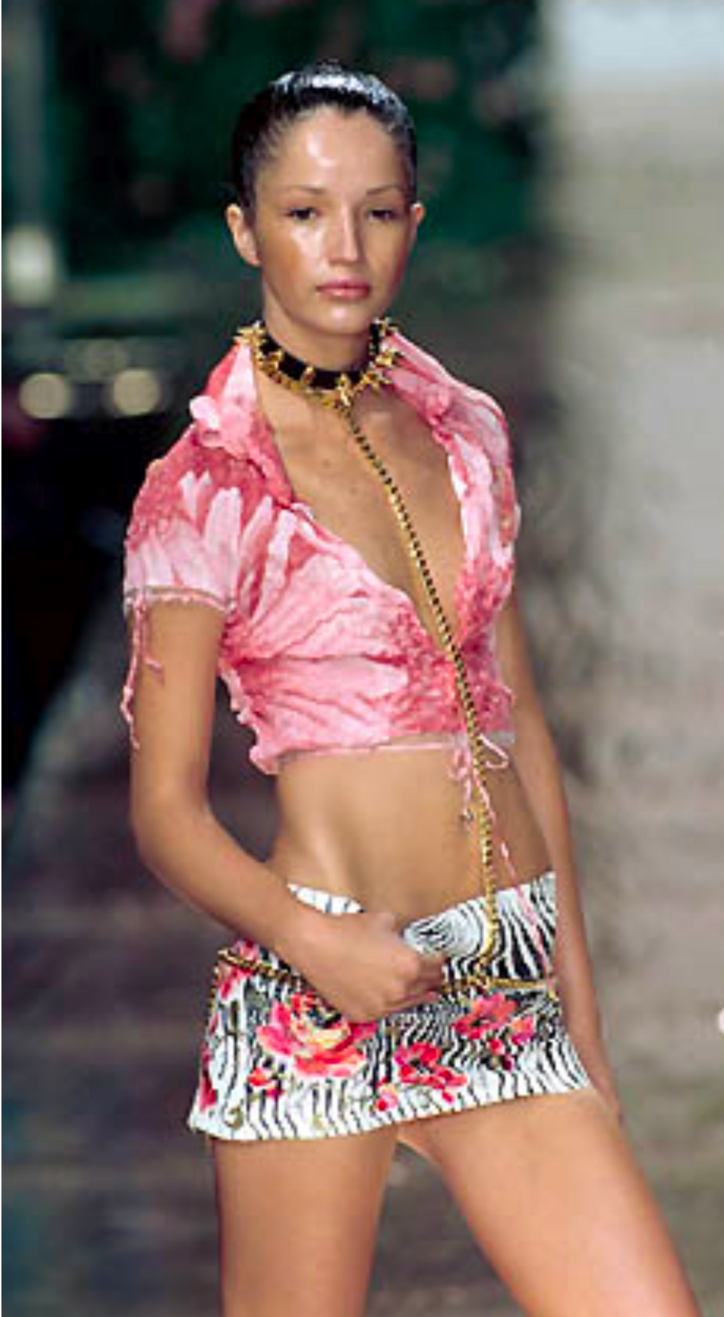 Roberto Cavalli ~ S/S 2000 Set Rosa Floral Pants and Top Set
