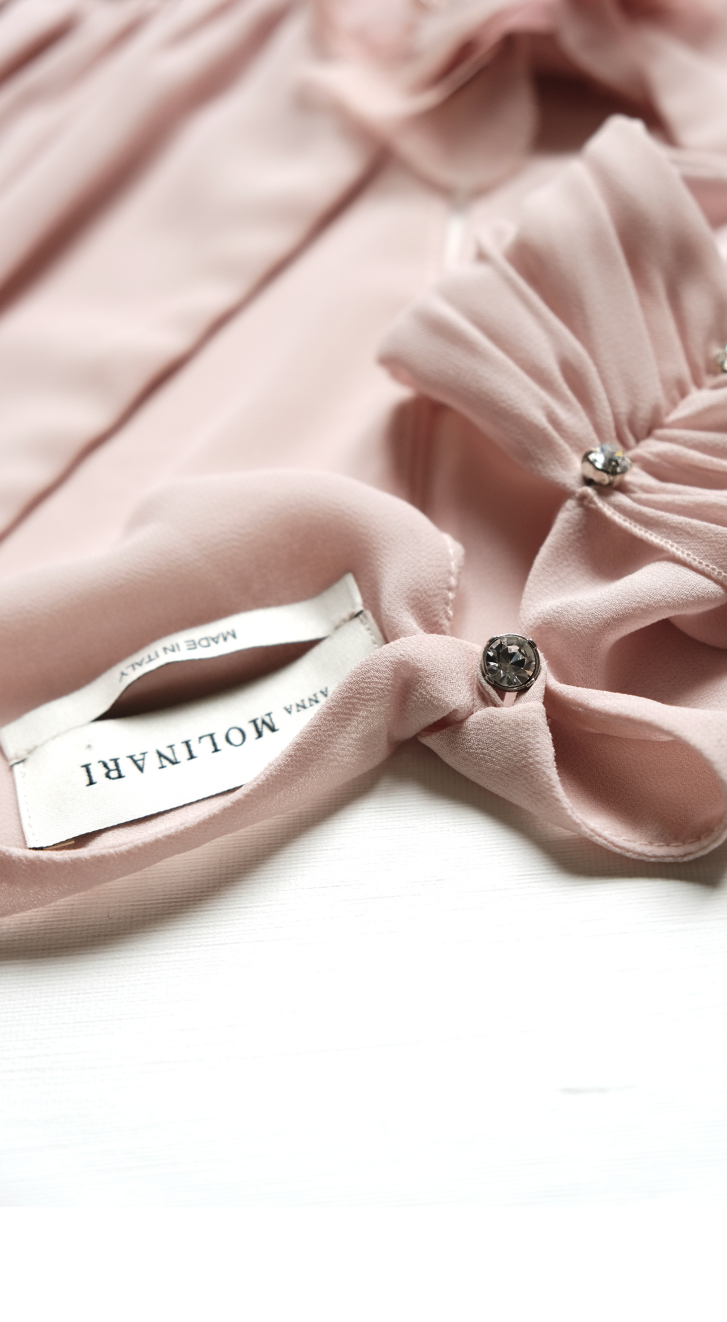 Anna Molinari ~Rosa Pleated Chiffon Cape Dress