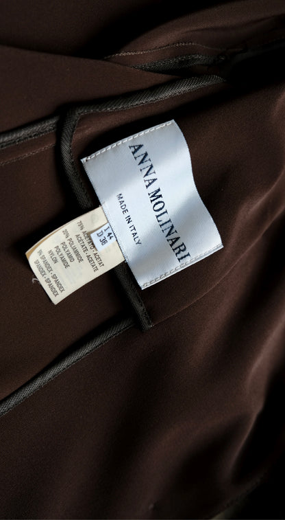 Anna Molinari ~ F/W 1997 Vintage Brown Fur Trim and Collar Coat