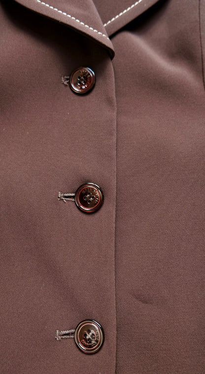 Anna Molinari ~ F/W 1997 Vintage Brown Fur Trim and Collar Coat