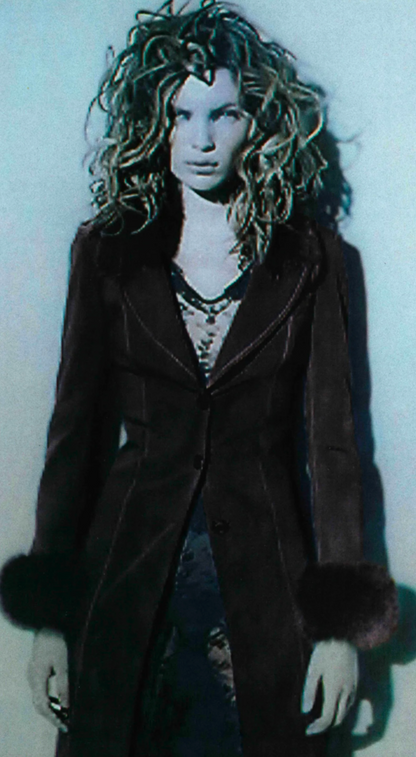 Anna Molinari ~ F/W 1997 Vintage Brown Fur Trim and Collar Coat