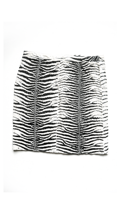 Roberto Cavalli Runway SS 2000 Zebra Print Beaded Skirt & Top Set