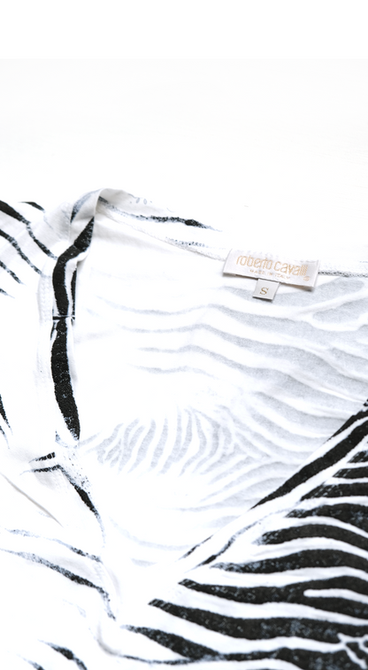 Roberto Cavalli Runway SS 2000 Zebra Print Beaded Skirt & Top Set