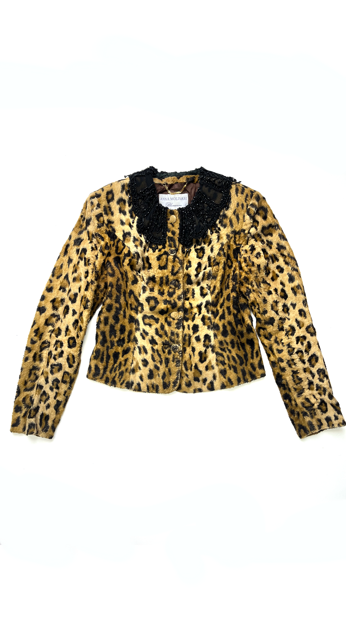 Anna Molinari by Blumarine ~ Runway FW 1994 Leopard jacket with Pearl Collar