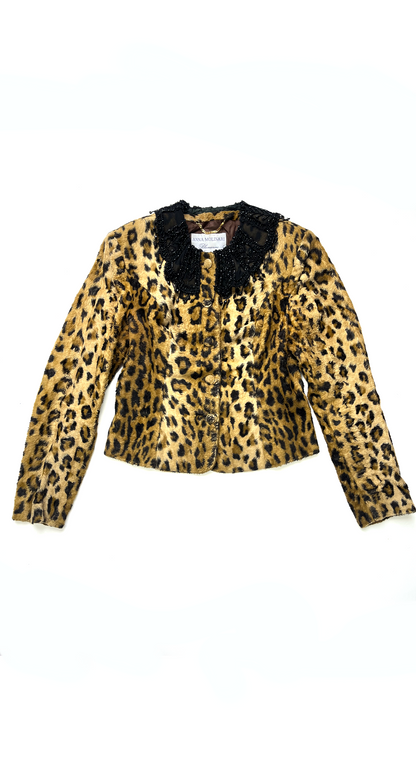 Anna Molinari by Blumarine ~ Runway FW 1994 Leopard jacket with Pearl Collar