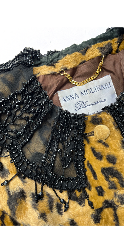 Anna Molinari by Blumarine ~ Runway FW 1994 Leopard jacket with Pearl Collar