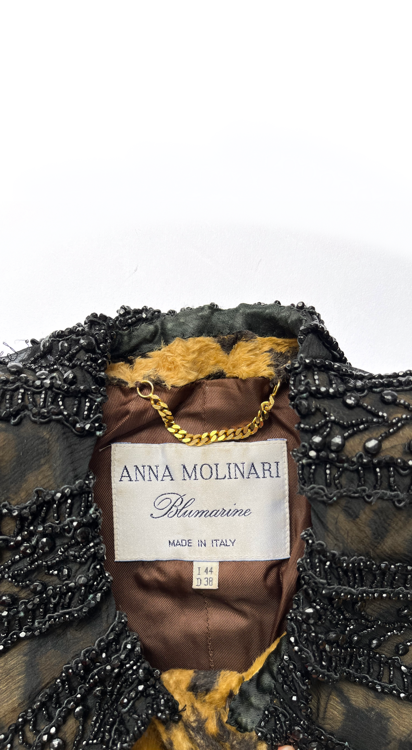 Anna Molinari by Blumarine ~ Runway FW 1994 Leopard jacket with Pearl Collar