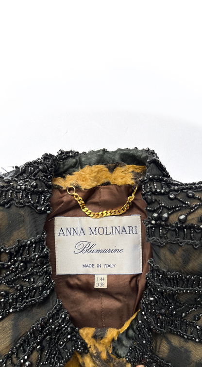 Anna Molinari by Blumarine ~ Runway FW 1994 Leopard jacket with Pearl Collar