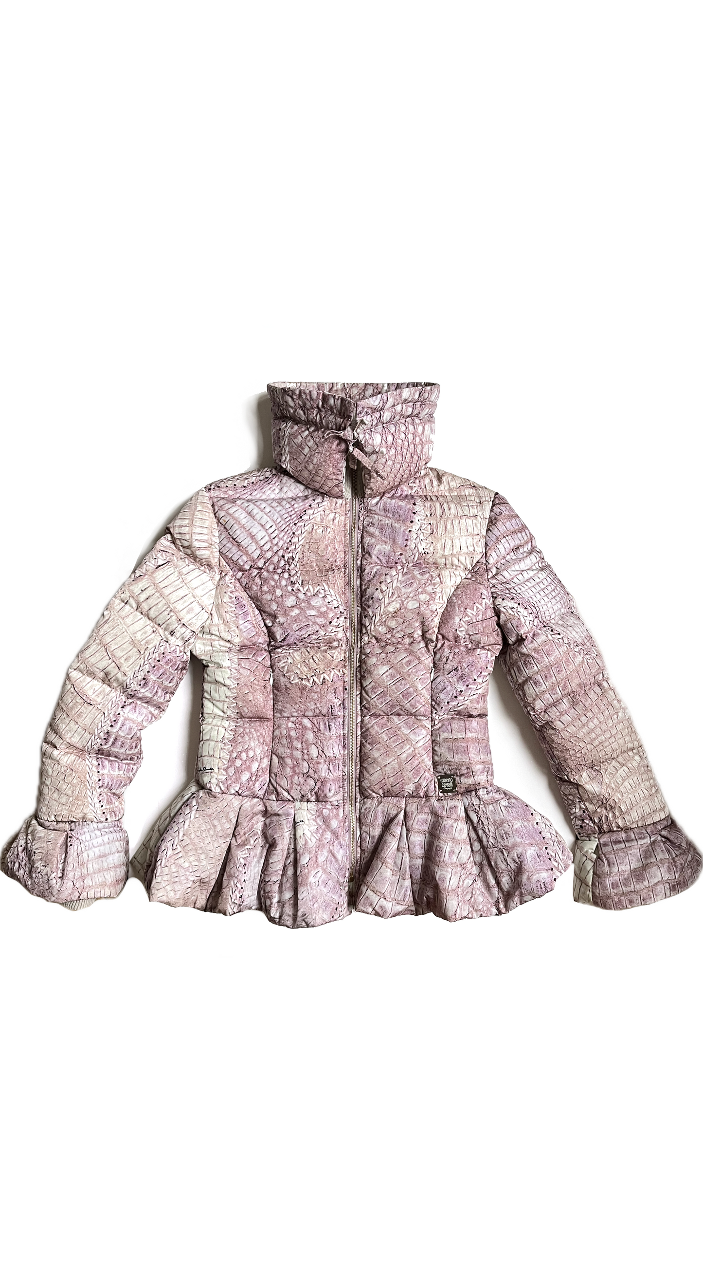 Roberto Cavalli ~ 2000s Crocodile Print Puffer Jacket