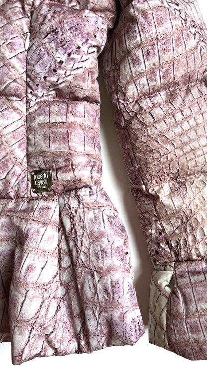 Roberto Cavalli ~ 2000s Crocodile Print Puffer Jacket