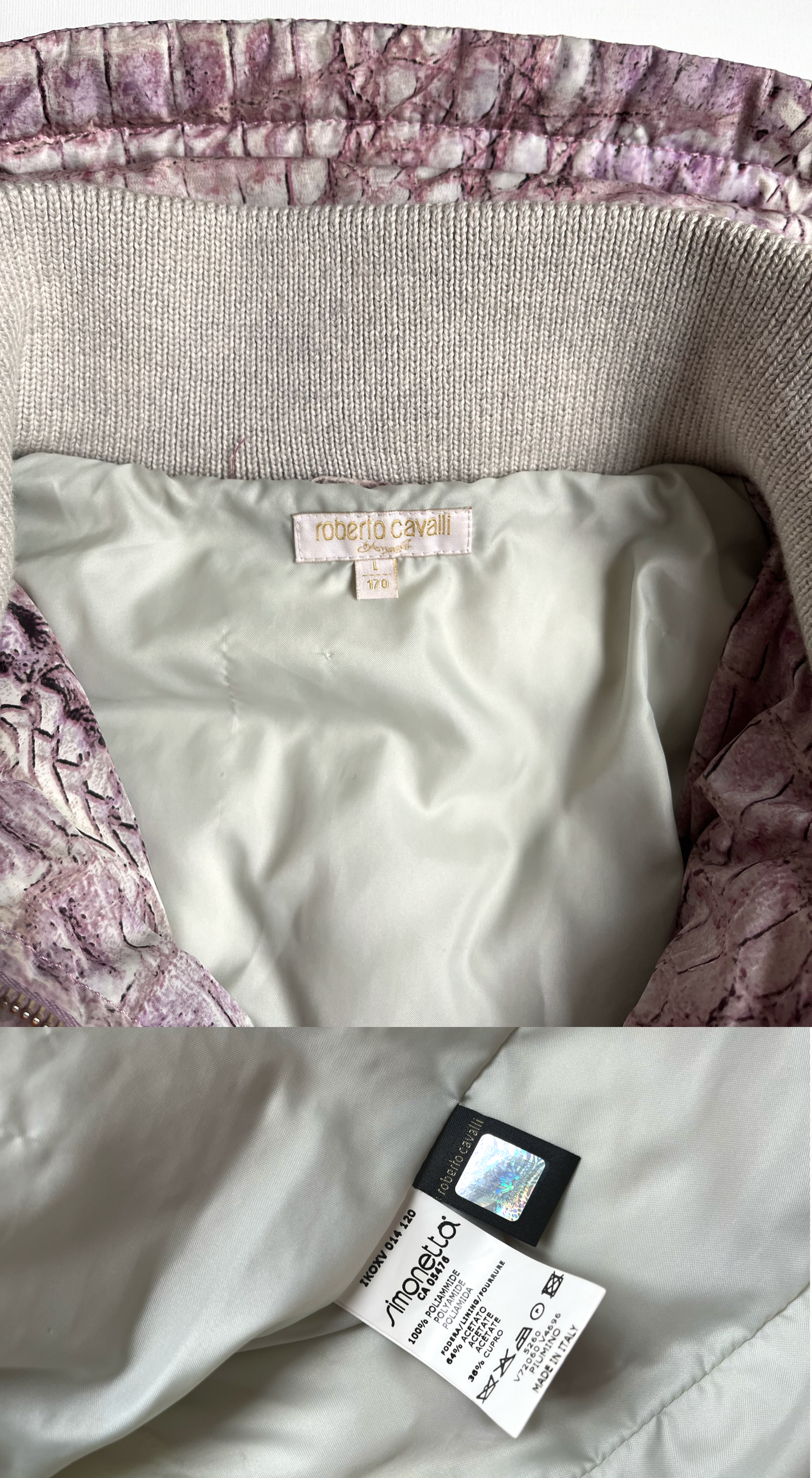 Roberto Cavalli ~ 2000s Crocodile Print Puffer Jacket