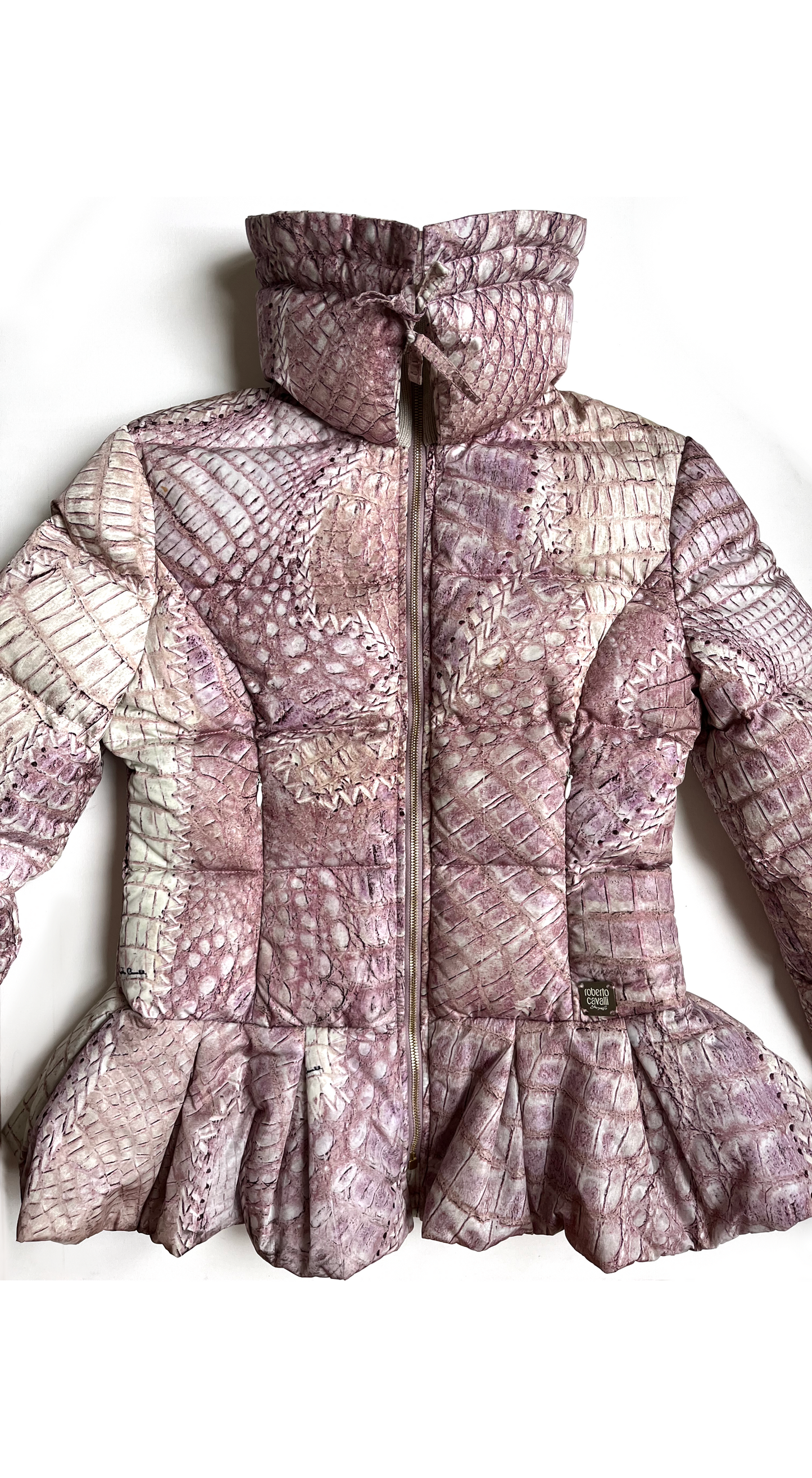 Roberto Cavalli ~ 2000s Crocodile Print Puffer Jacket